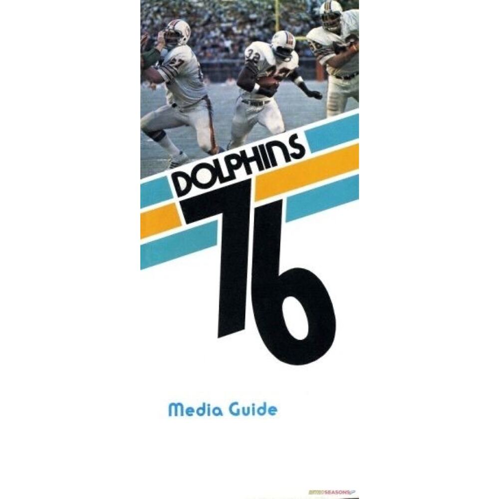 Miami Dolphins 1976 Media Guide Football Program Cover On 12x8in Metal Sign